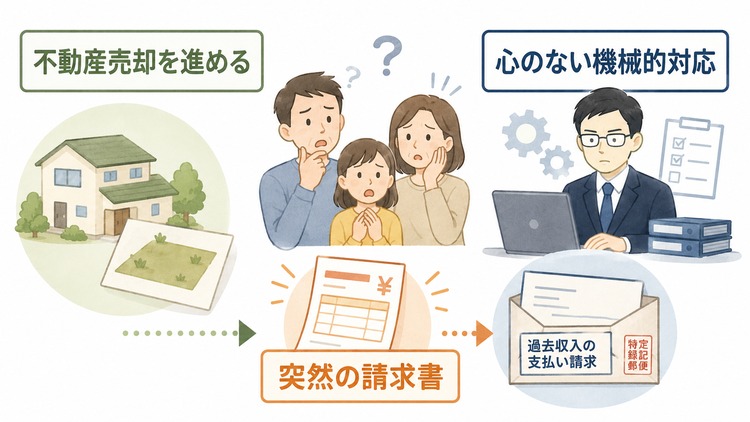 心のない機械的対応と、突然の過去収入への請求書