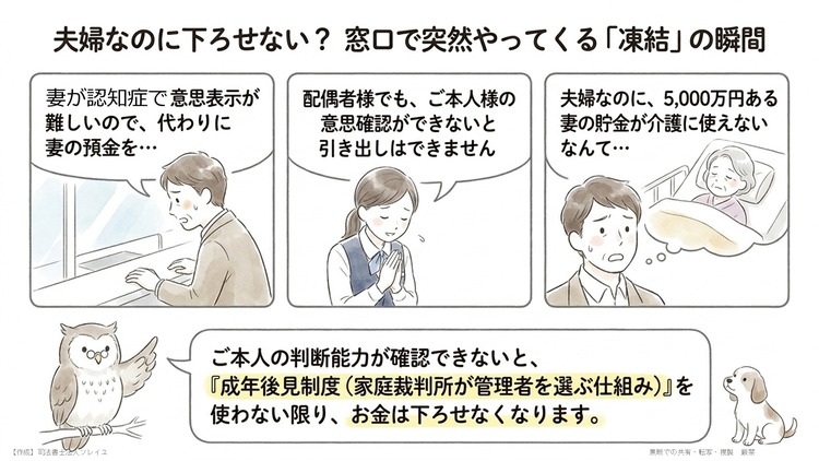 配偶者でも口座から下ろせなくなったケース