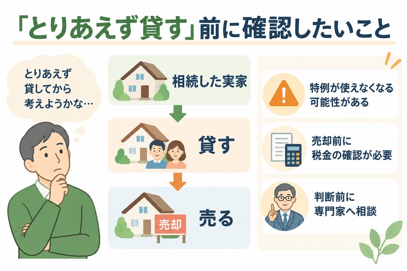 とりあえず貸してから売る場合の税金面の注意点
