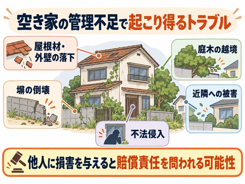 空き家の事故や近隣トラブルによる損害賠償リスク