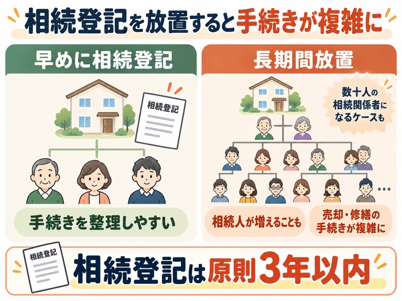 相続登記を放置した場合の手続きリスク