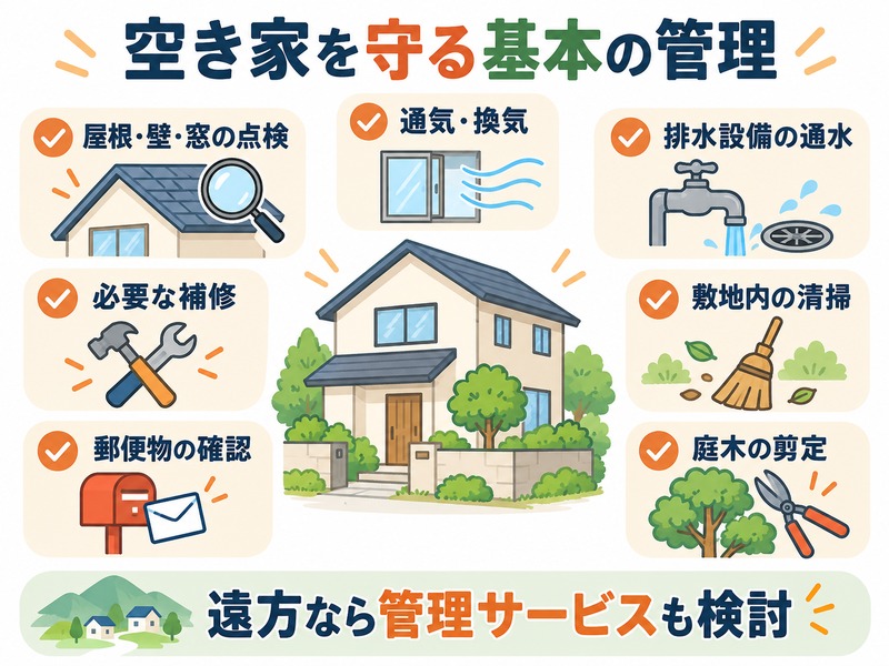 空き家をすぐ売らない場合に必要な管理