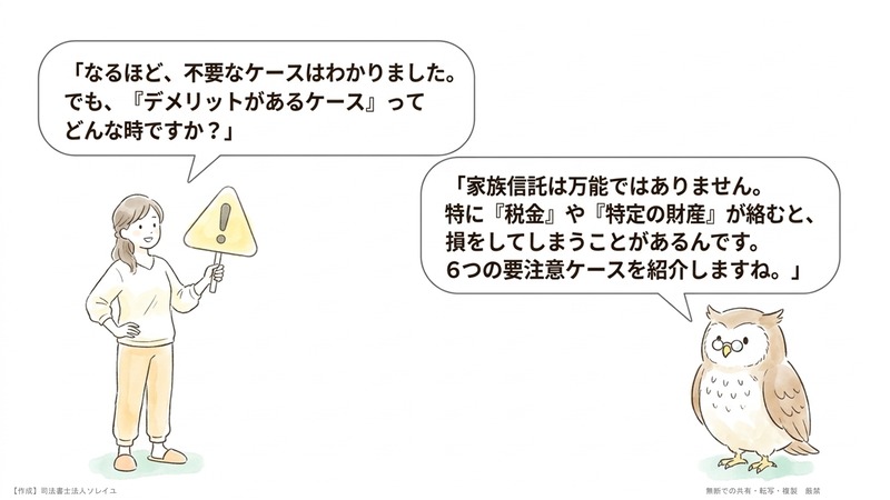 第2部　家族信託をするとデメリットが生じやすい6つのケース<br />
